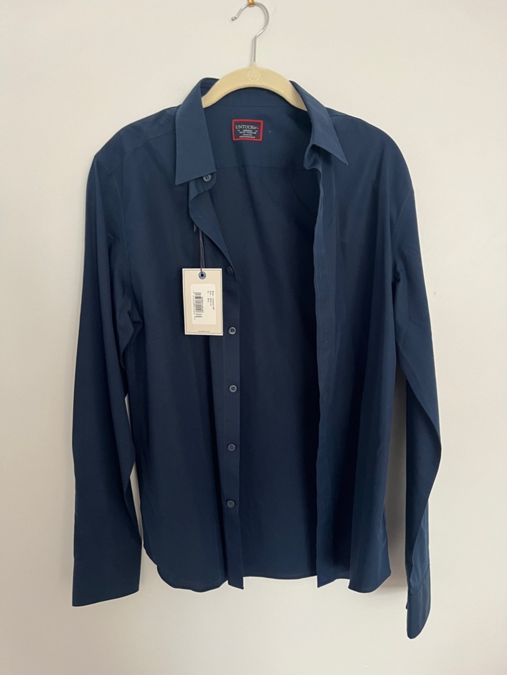 UNTUCKit Men's Navy Button-Front Dress Shirt
